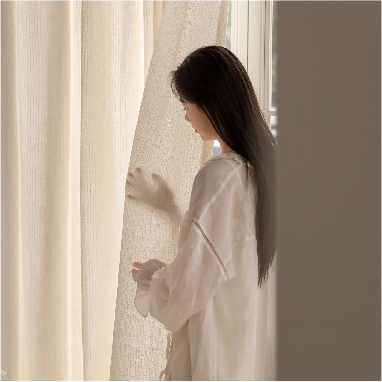 Custom Size Medieval Style Linen Wood That Is Translucent But Not Human Like Decor Curtains for Living Dining Room Bedroom