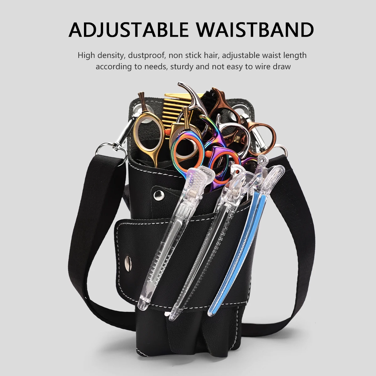 

Barber Shop Barber Hairdressing Tools Waist Bag Portable PU Leather Waist Bag Hairdressing Tools Storage Waist Bag