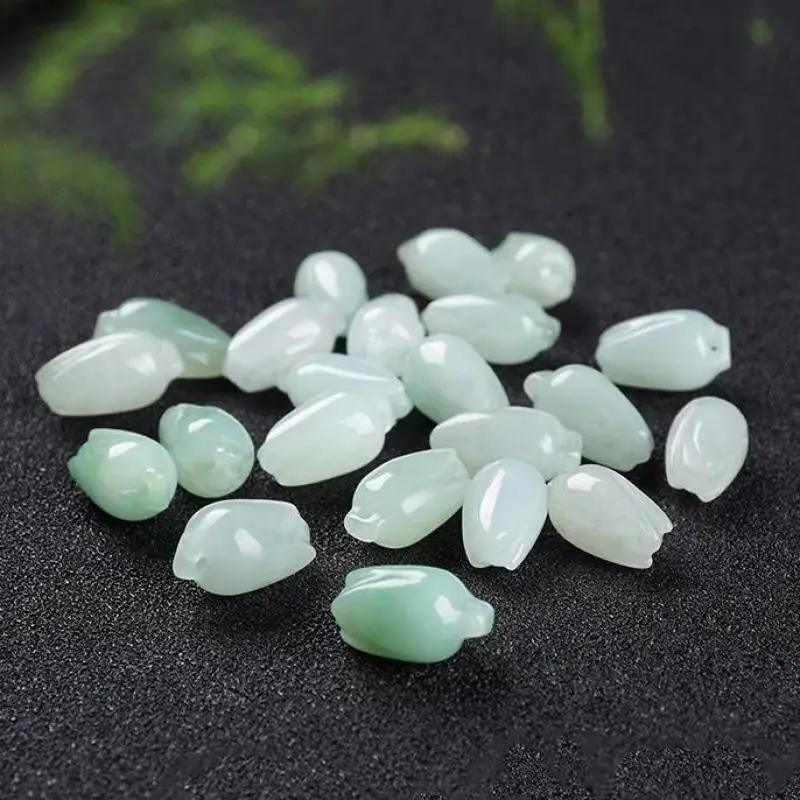 Myanmar Grade A Jadeite Burma Jade Orchid Flower Beads For Jewelry Making Diy Bracelet Charm Necklace Pendant Earring Accessorie