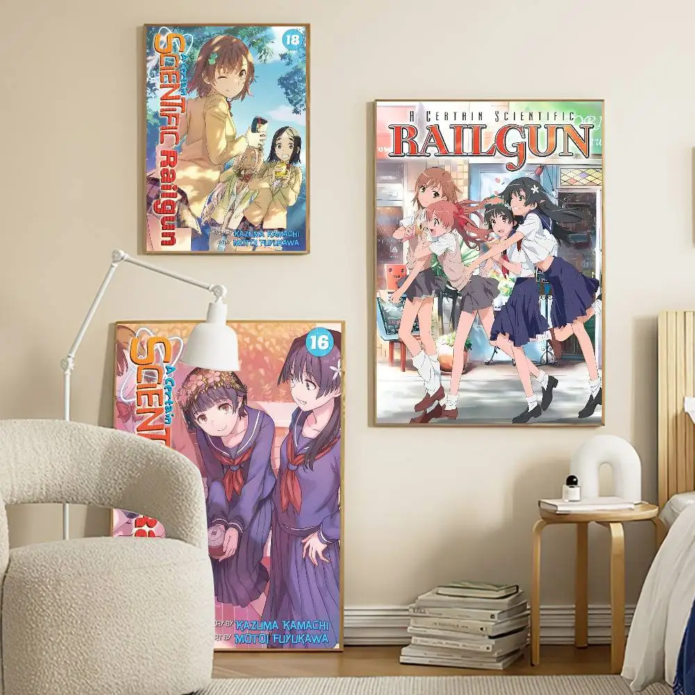 A Certain Scientific Railgun Anime Movie Sticky Posters Retro Kraft Paper Sticker DIY Room Bar Cafe Aesthetic Art Wall Painting