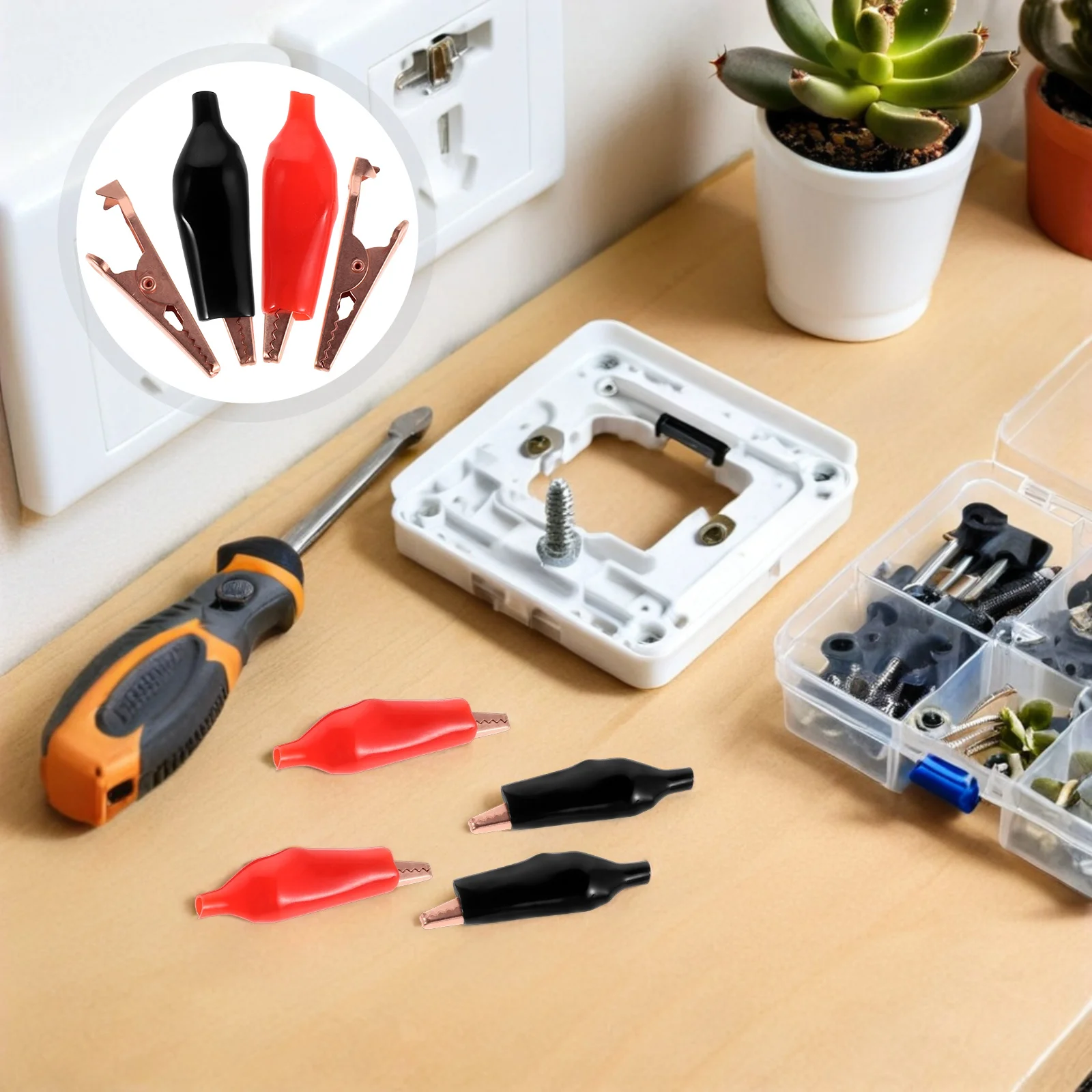 

Set Test Electric Crocodile Clips Insulated Alligator Jumper Wire Clamp Connector Heavy Duty Diagnostic Tool