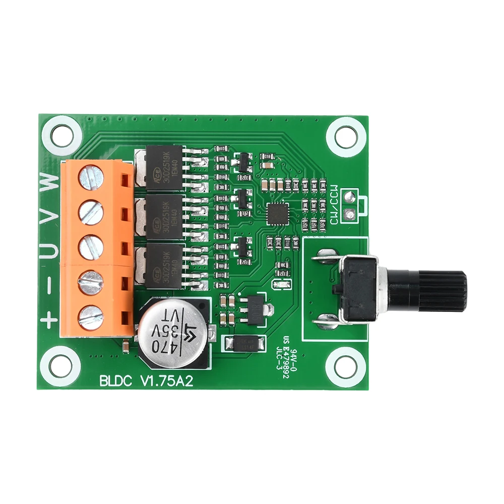 75W 200W DC 6-24V brushless motor drive control board high-power 6V12V24V brushless fan motor speed controller
