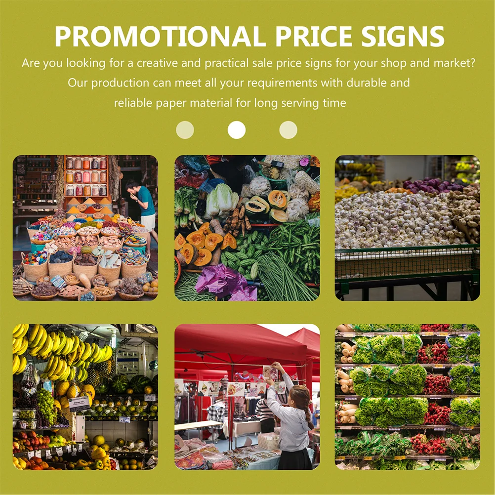 

120pcs Promotional Price Tags Fluorescent Neon Paper Signs For Sale Stickers Market Explosion Display Supermarket