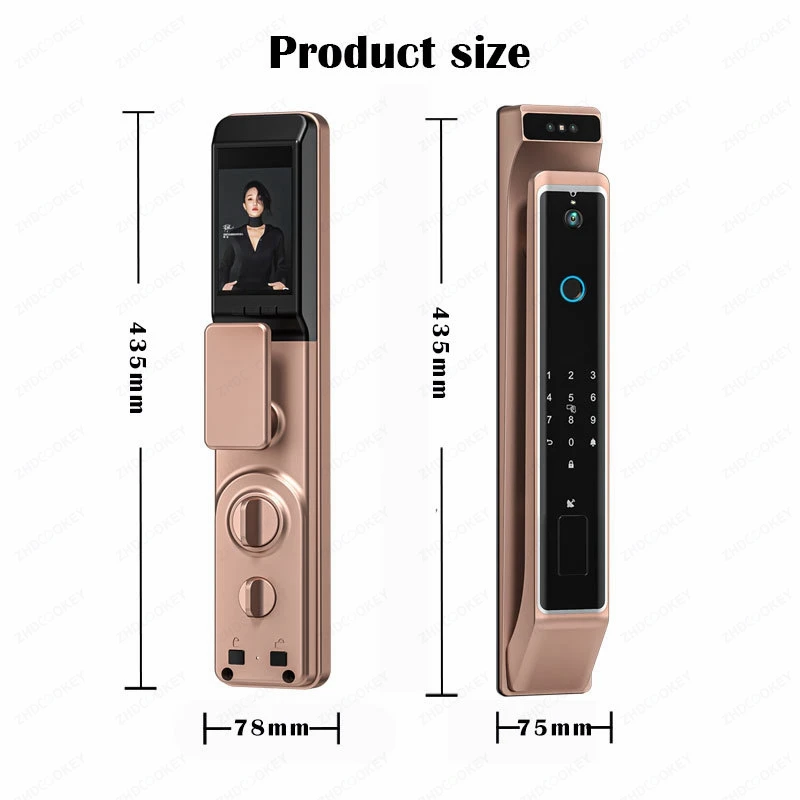 3D Face Recognition Smart Door Lock TTLock APP Digital Door Camera Fingerprint Password IC Card Code Keypad Electronic Door Lock