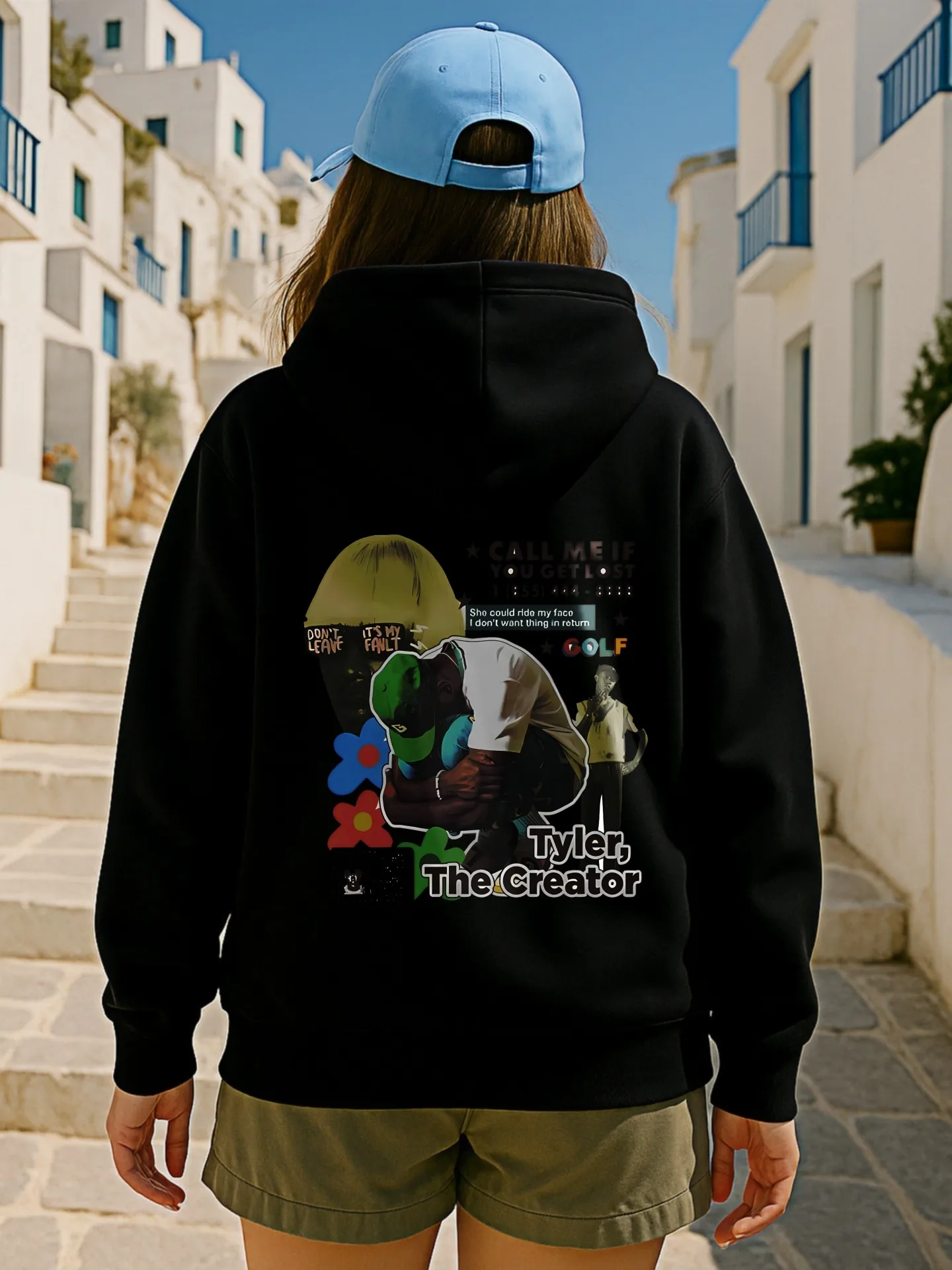 グラフィックパーカー、漫画プリント、ストリートウェアスタイル、柔らかい生地、カジュアルな日常着、ティーン向け