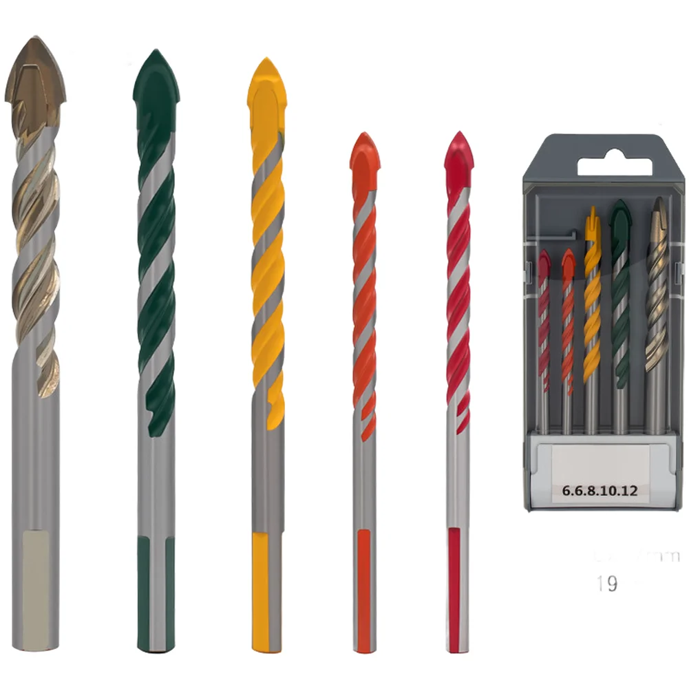 

5 шт. треугольное сверло с двойной канавкой 15,5*6,6*1,7 см для плитки, бетона, кирпичной стены, инструмент для пробивания отверстий из сплава, детали электрической дрели