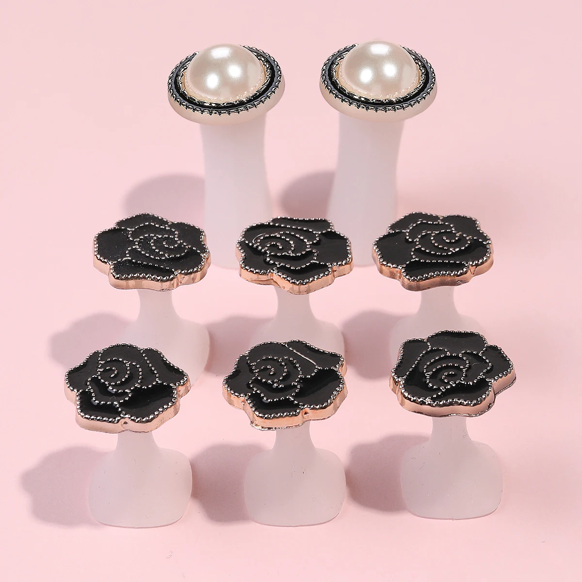 8 pezzi separatore di dita in silicone rosa nera set di strumenti per pedicure morbidi e carini di distanziatori per dita dei piedi per applicare lo smalto e la riparazione delle unghie