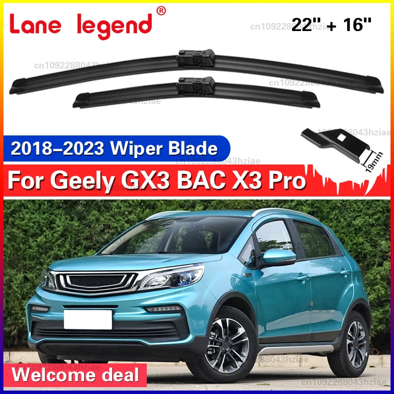 Front Wischer Klingen Für Geely GX3 BAC X3 Pro 2018 - 2023 Reinigung Fenster Windschutzscheibe Windschutz Pinsel Auto Zubehör 22 "+ 16"