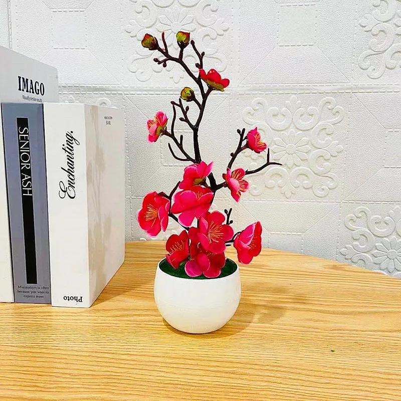 Mother\'s Day New Artificial Plants Bonsai Small Tree Simulation Pot Plants Fake Flowers Table Potted Ornaments Home