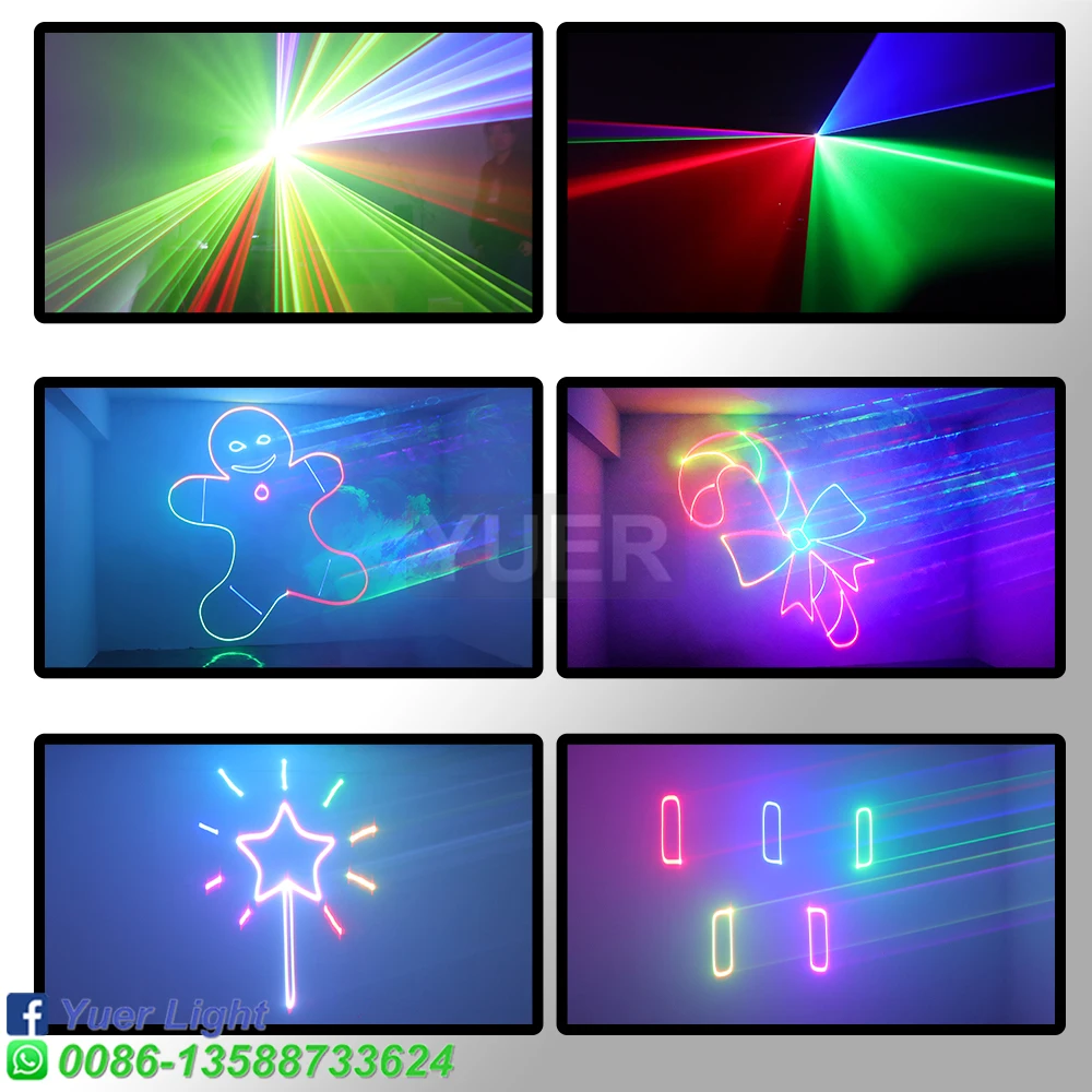 NEW Mold ILDA 6W RGB Laser Light Animation Beam Scanner Stage Laser Projector DJ Disco Bar Club Party Dance Wedding Effect Show