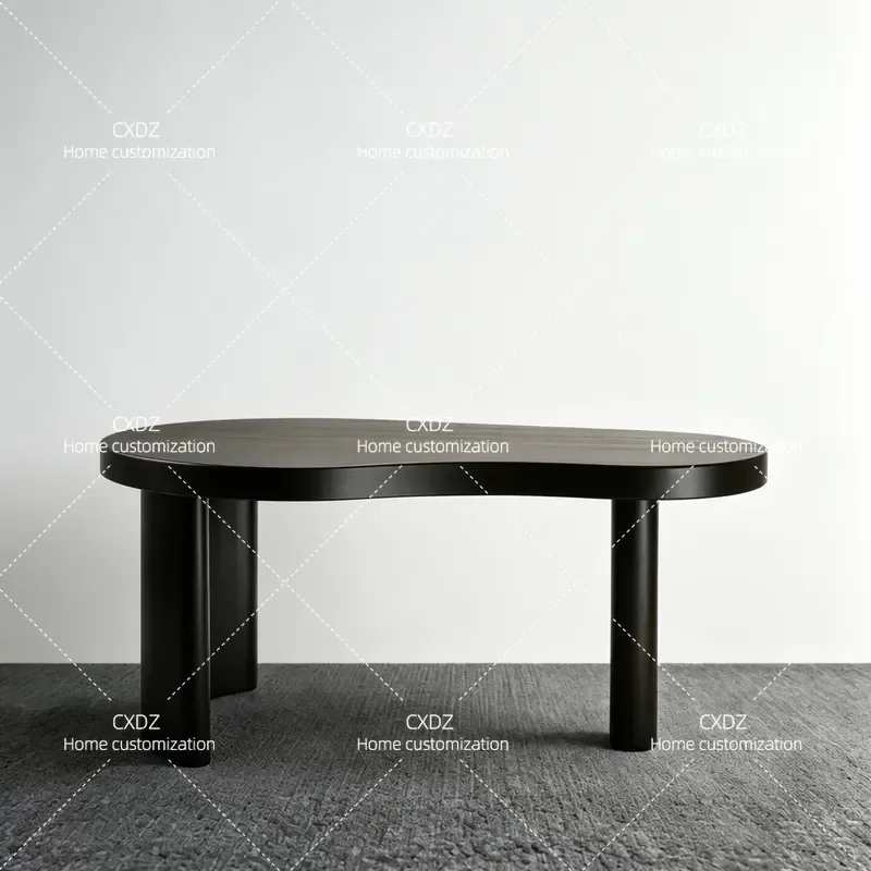 Minimalist Solid Wood Desk Modern Light Luxury Home Office Computer Table High End Special Shaped Writing Study Workstation