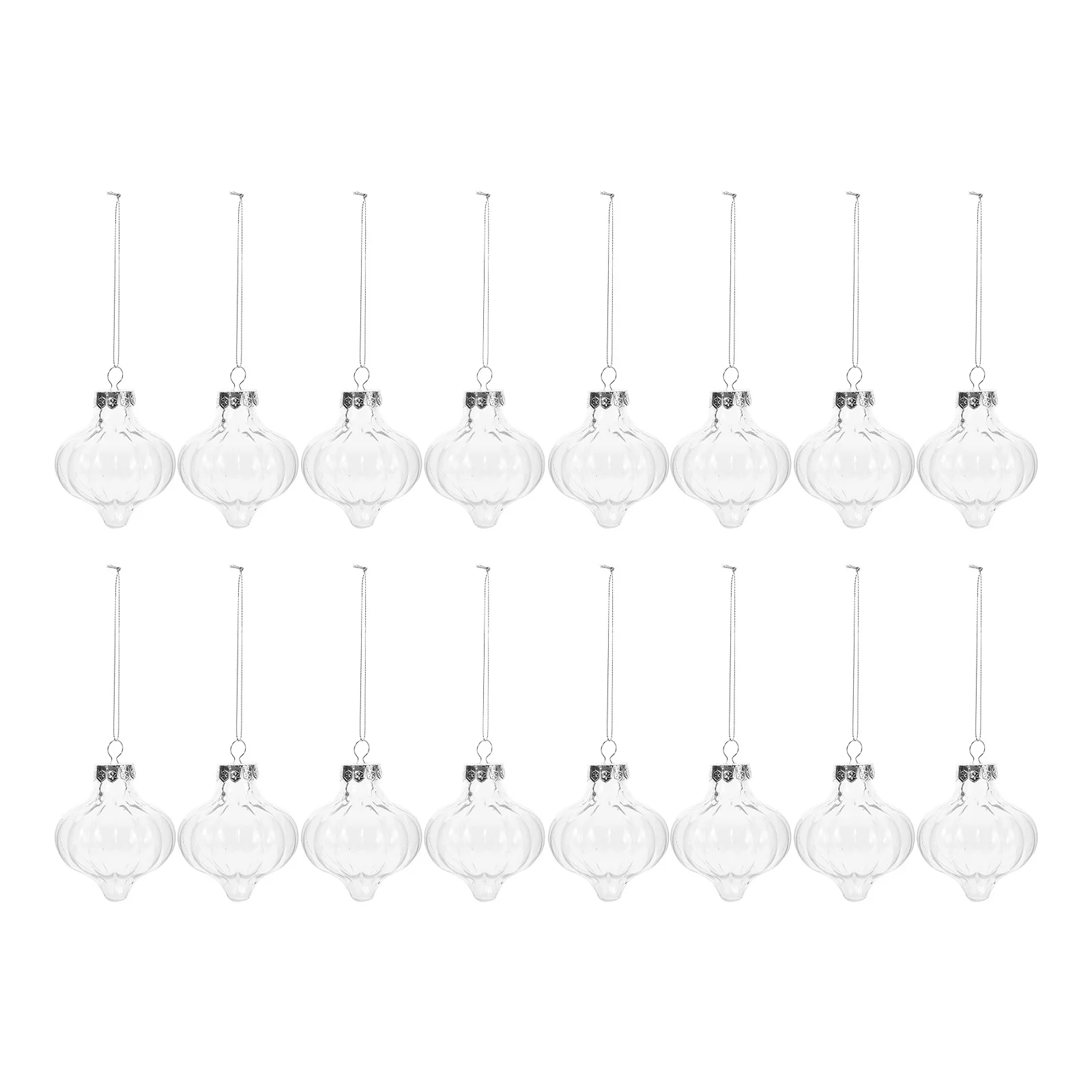 

16Pcs Clear Pumpkin Decoration Fillable Transparent Shatterproof Christmas Ornaments DIY Crafts Hanging Sphere Baubles