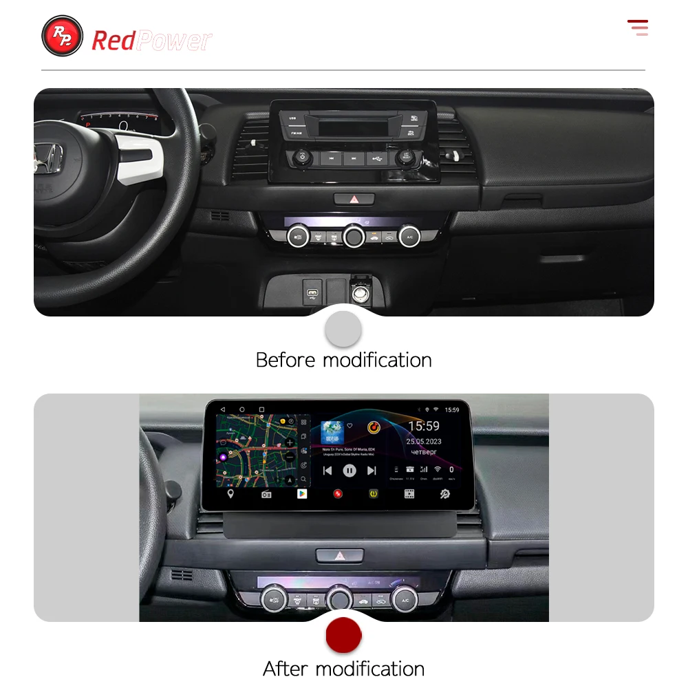 Redpower 12.3 inch Car Radio for Honda Fit 2021-2022--- Multimedia Player Screen GPS Android 10 Navigation CarPlay DSP