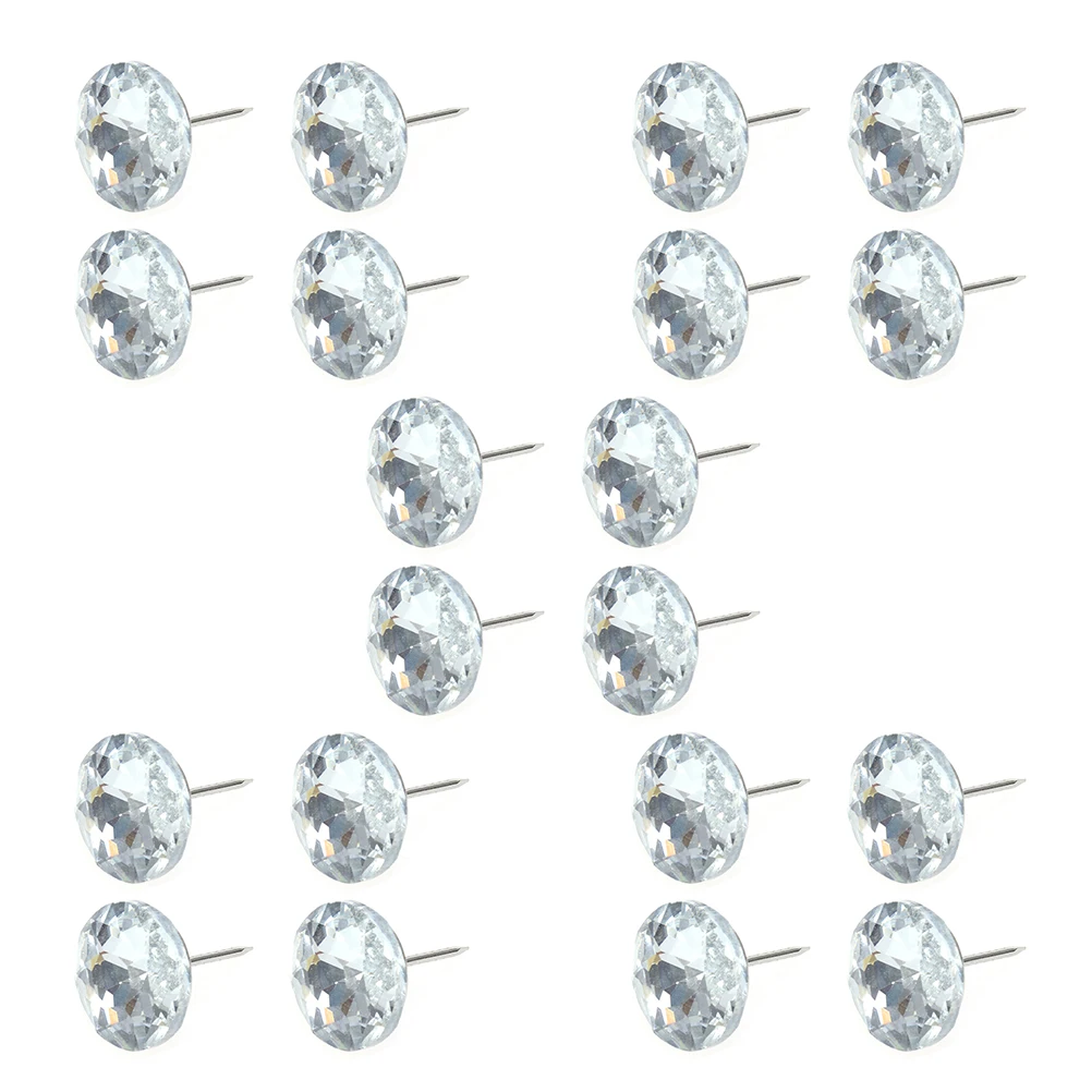 

100 Pcs Sofa Crystal Buckle Rhinestones Furniture Tacks Buttons Mini Upholstery Nails Decorative Craft Headboard DIY