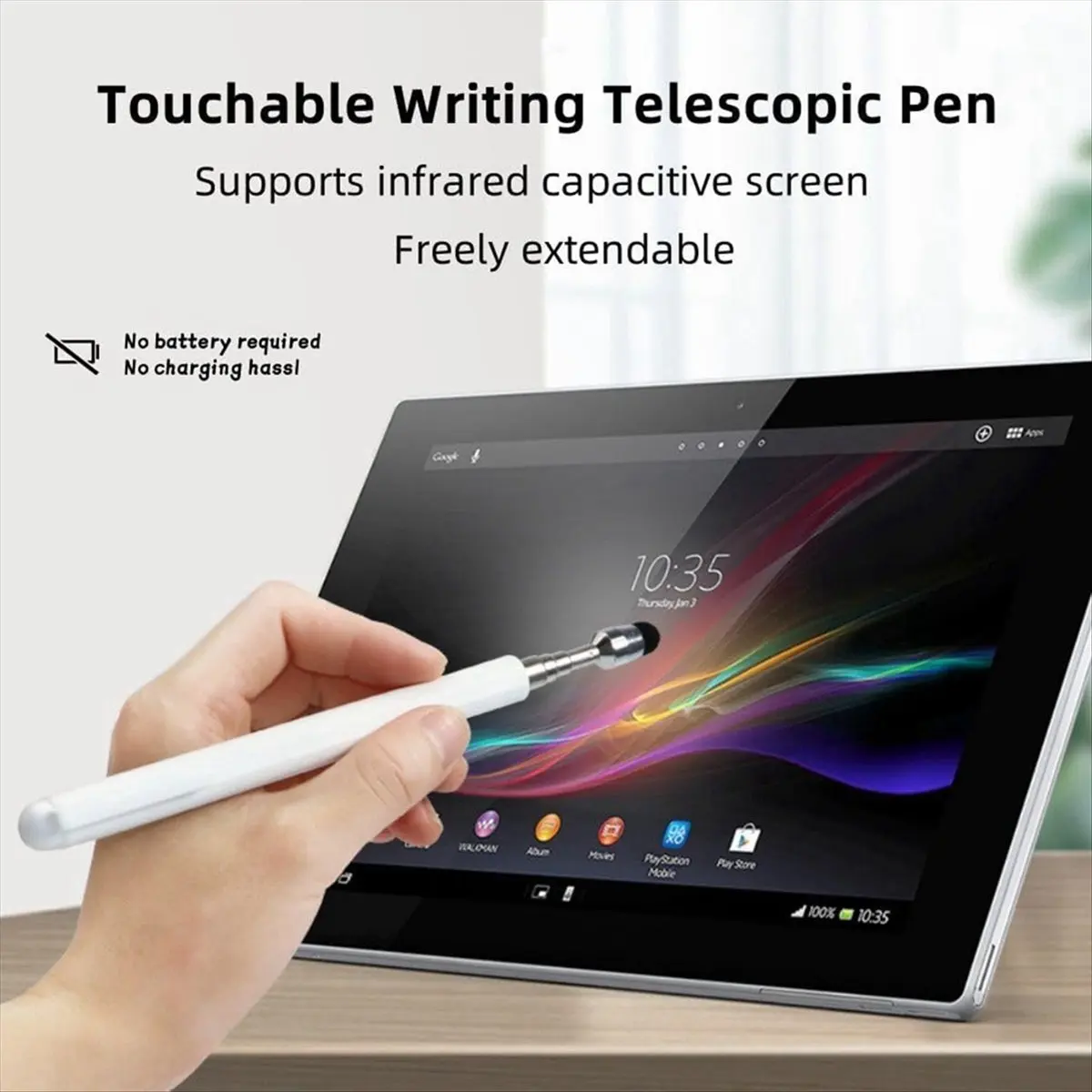 Top Sale Universal Telescopic Stylus Pen for Touch Screens,Retractable Pointer Stick & Stylus with Special Flocking Tip (Black)