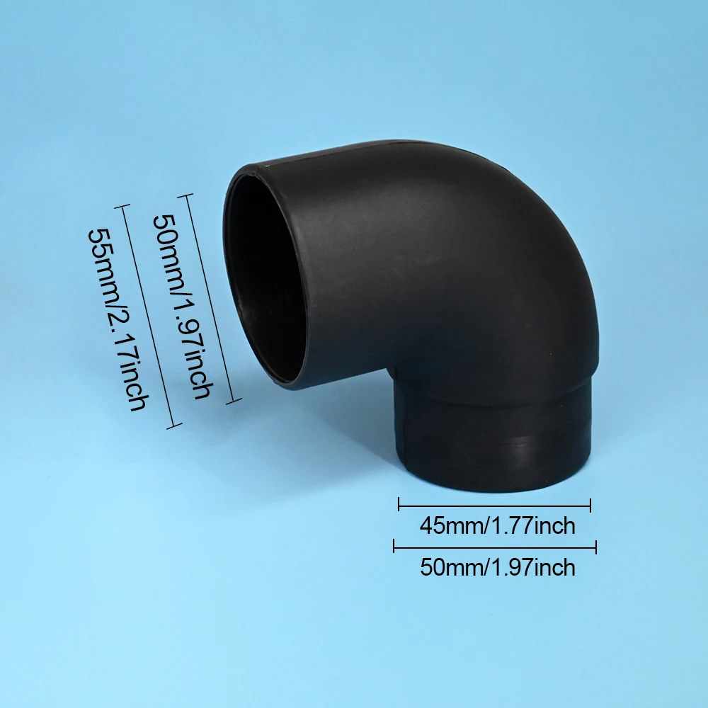 Tapered Hose Reducer for Cyclone Vacuum Cleaners Durable Plastic for Powder Dust Collectors Round Connector with Bend Design