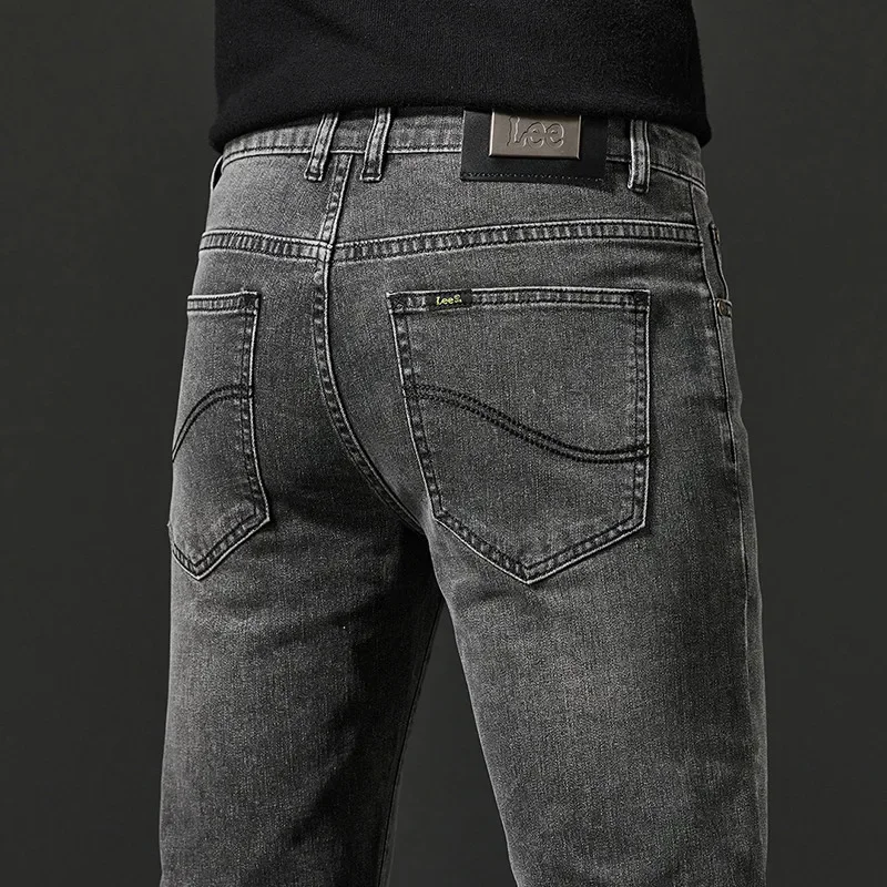 الراقية القطن الرجال سليم مستقيم الجينز مرونة عارضة العلامة التجارية عبر الحدود الأصلي واحد أربعة مواسم نمط النسخة الكورية #4