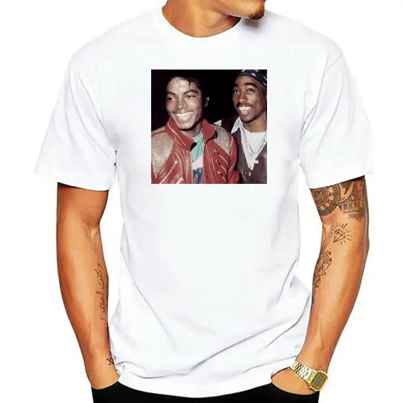 2022 Fashion Short Sleeve Black T Shirt Michael Jackson and Tupac T-shirt