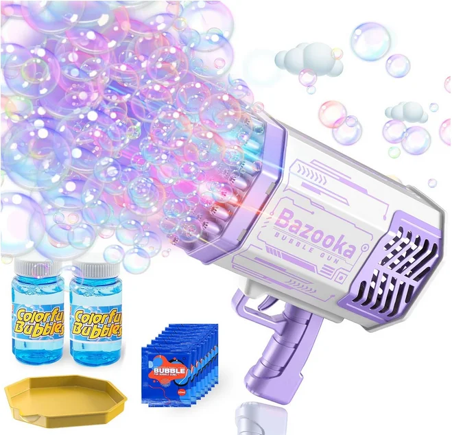 Bubble Gun with Soap Blaster, 69 Holes, Birthday, Summer, Wedding, Kids, Adults, Outdoor, Boy, Girl