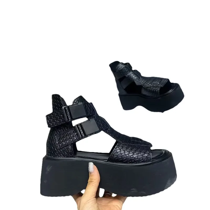 كعوب عالية على الموضة المرأة الصنادل منصة أحذية مصممين النساء 2025 الاتجاه الجديد الربيع السوستة مضخات فستان Sandalias De Mujer #6