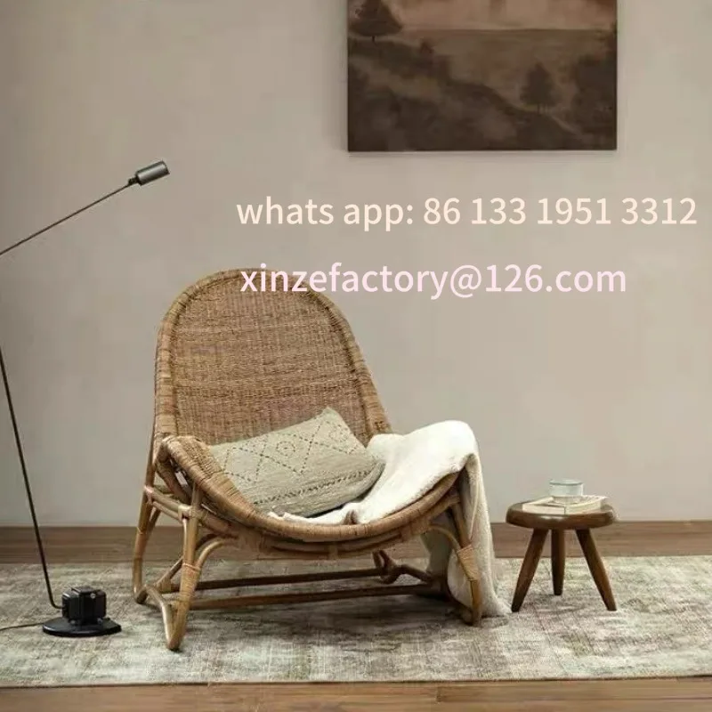 

Handmade rattan chair natural rattan bamboo back lounge chair the elderly armchair