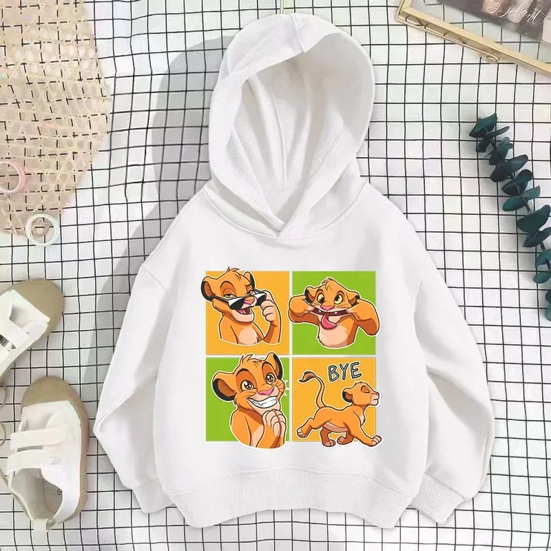 Disney-Boys and Girls Lion King Simba Hoodie Casual Suit Classic Clothing Fashion Spring/Autumn Holiday Gifts Kids Clothes Girls