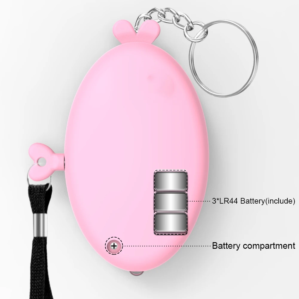 Personal Alarm Loud Safety Siren Heart Shape Personal Security Alarm Keychain ,with LED Lights, Emergency Safety Alarm for Women
