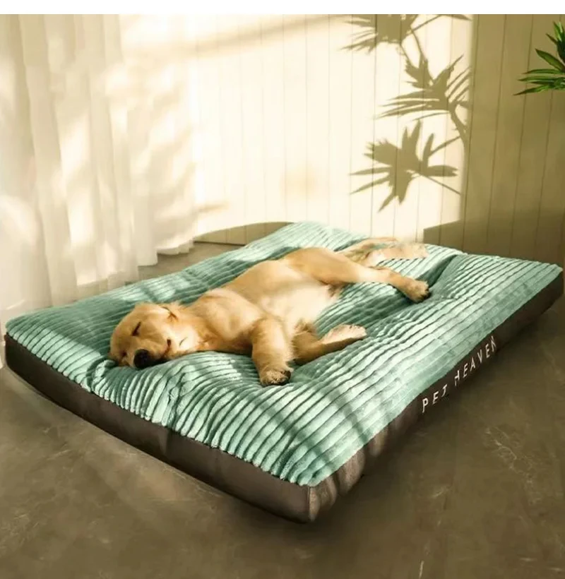 Winterwarmes Haustier-Hundebett aus Cord, Hundeschlafmatte, weiche Haustiermatte für kleine, mittelgroße und große Hunde, abnehmbares, waschbares Welpenbett – Detail 3