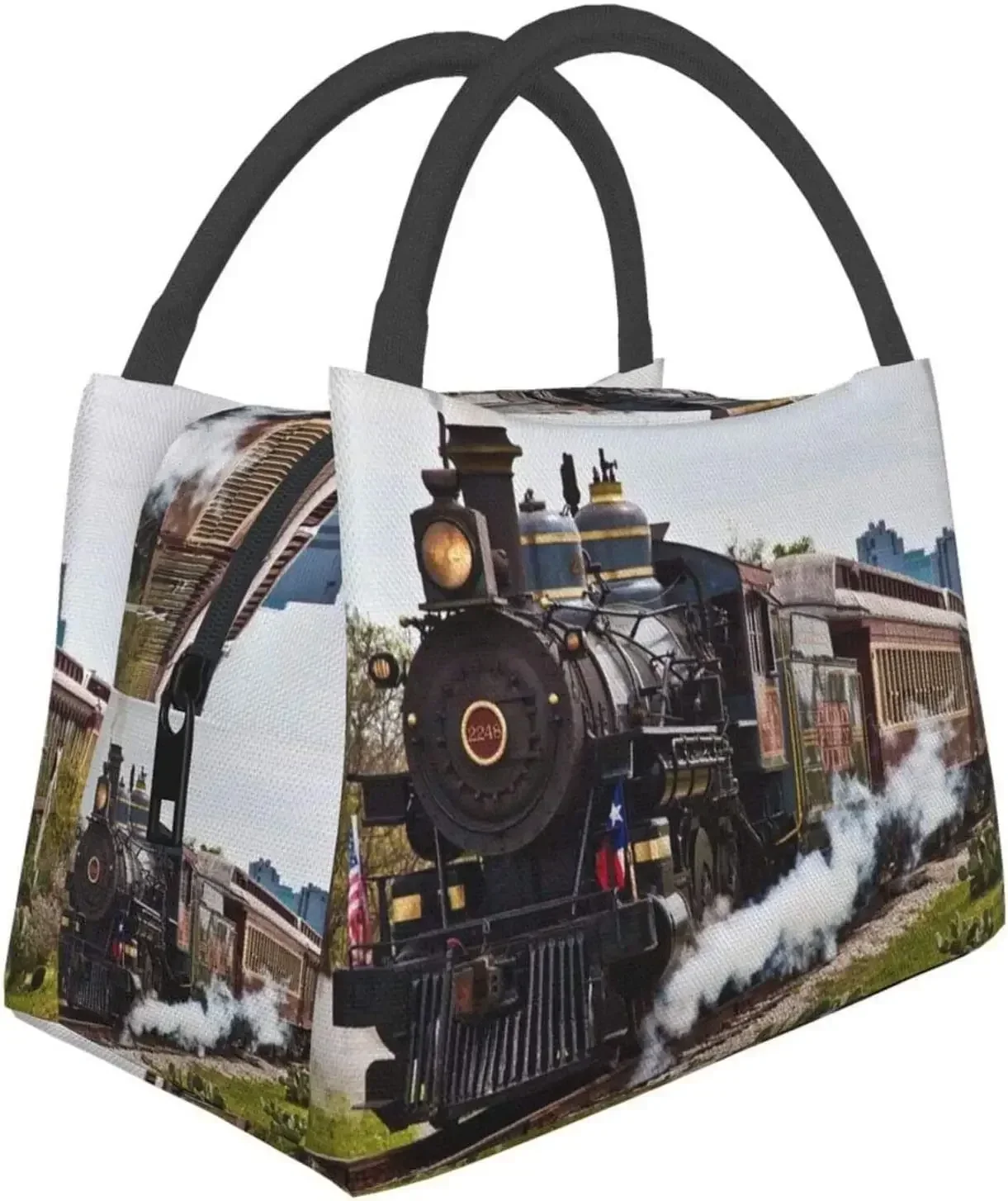 

Portable Insulated Lunch Bag Train Waterproof Tote Bento Bag for Office School Hiking Beach Picnic Fishing