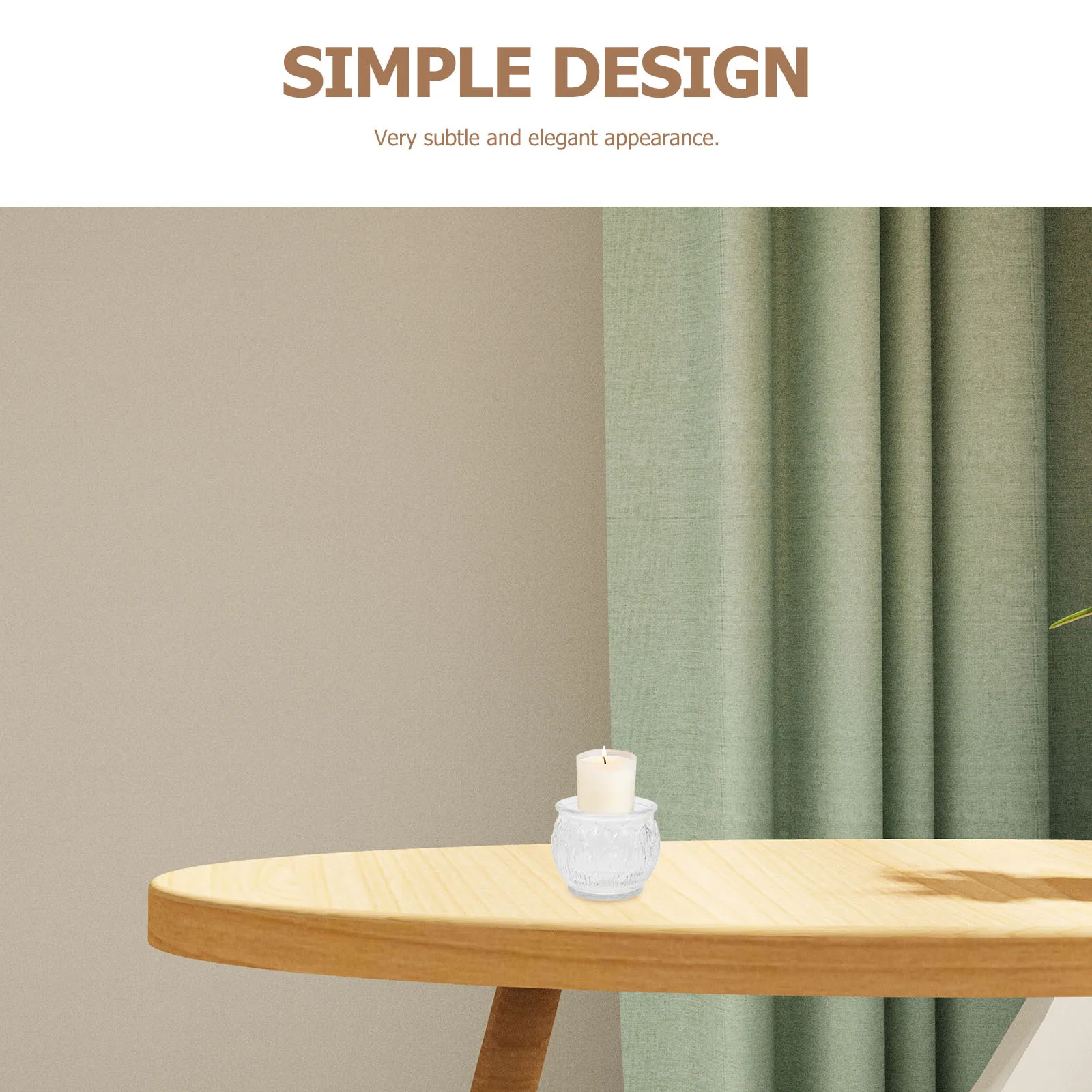 

6Pcs Glass Holder Stylish Romantic Design Heat Resistant Tealight LED Flameless Home Decor Pub Bar Centerpieces