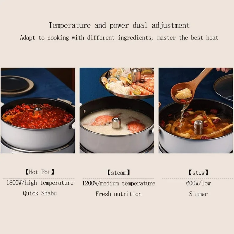 Multi-function Electric Skillet Automatic Lifting Hot Pot All-in-one Electric Grill With Non-stick Pan