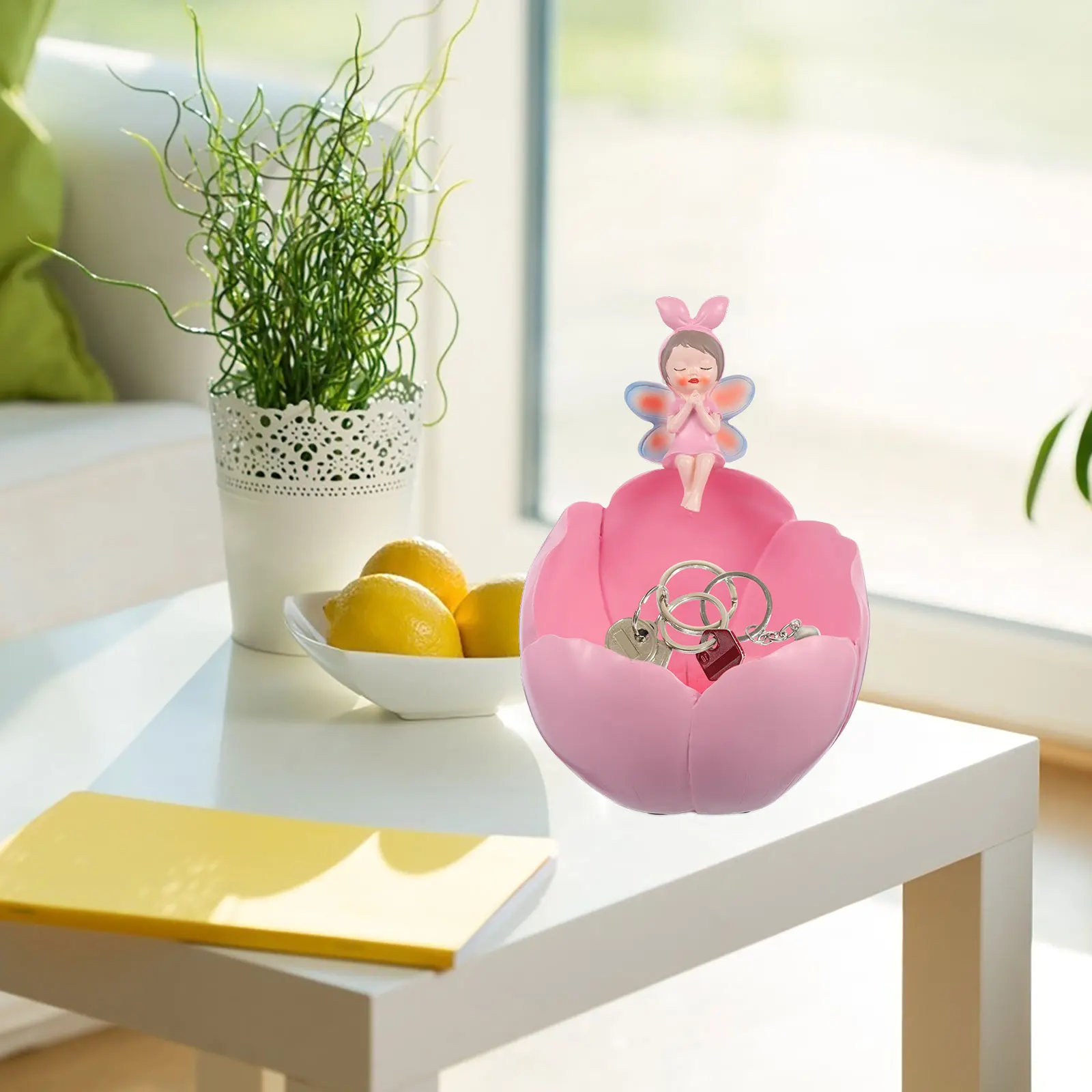 

Key Storage Tray Synthetic Resin Fairy Key Holder Decorative ganizer Bowl for Jewelry Accessories Home Decoration