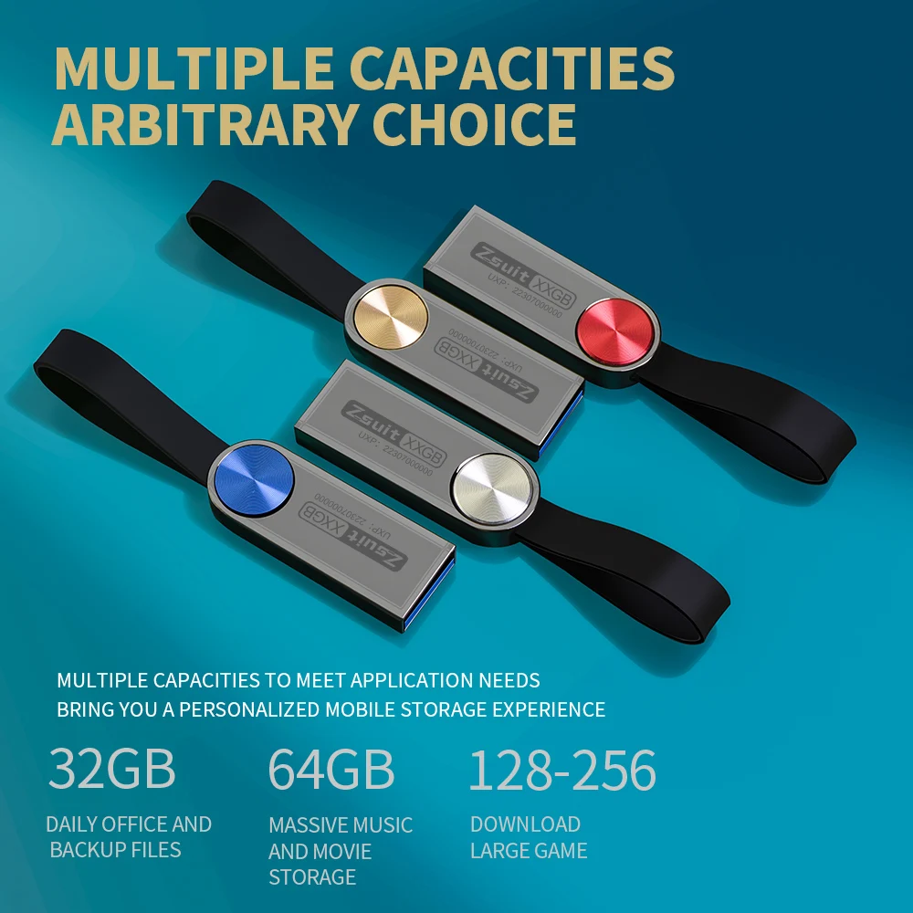 ZSUIT-محرك ذاكرة USB عالي السرعة ، قرص بندرييف مقاوم للماء ، قرص معدني ، 32 جيجابايت ، 64 جيجابايت ، 10 جيجابايت ، 10 جيجابايت