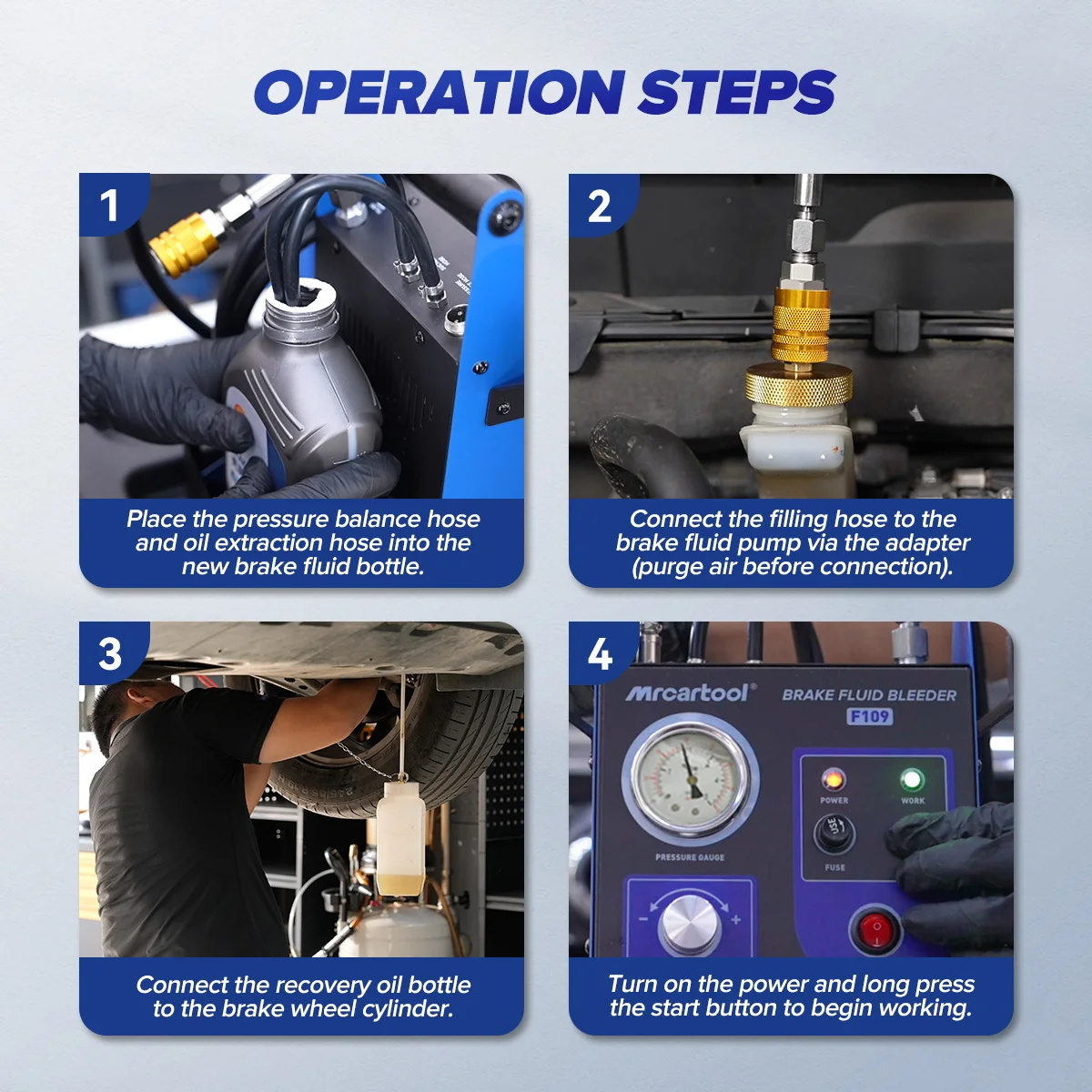 

Электрический импульсный вакуумный перекачивающий насос Clean The Pipeline 220 В 110 В MRCARTOOL F109 Автомобильный тормозной насос для заправки масла Экстрактор