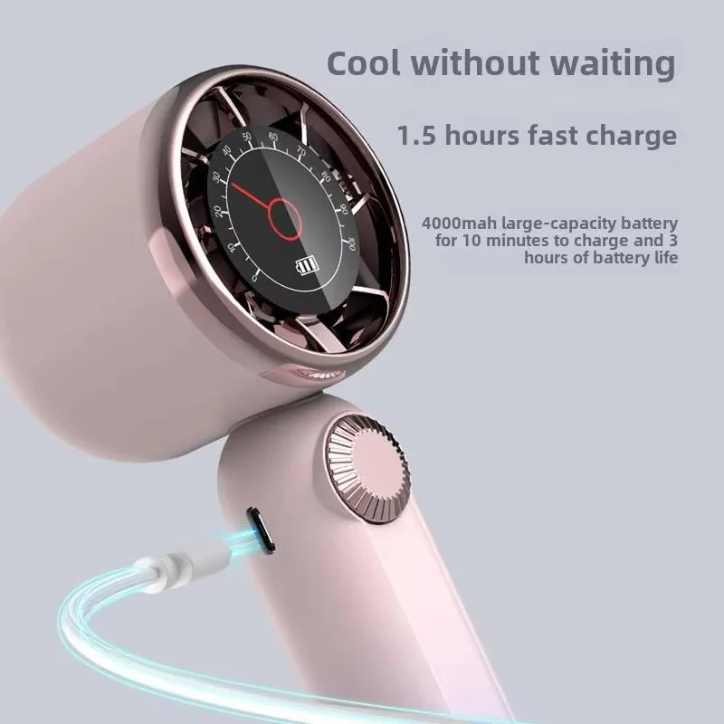 Afbeelding 6: Handventilatoren 100-snelheden draagbare ventilator voor buitengebruik, dashboardventilator, moderne USB-ventilator, oplaadbare, efficiënte koeling, USB-bureauventilator