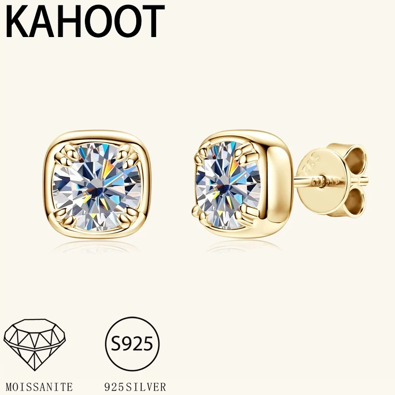 

925 silver 2 carat moissanite earrings small sugar cube style simple shiny fashion jewelry earrings suitable for Valentine's Day