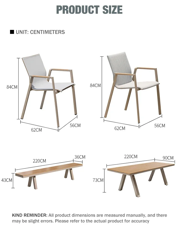 'Outdoor Rattan Chairs Restaurant Coffee Shop Hotel Garden Aluminium Rope Outdoor Furniture Chairs and Table Set