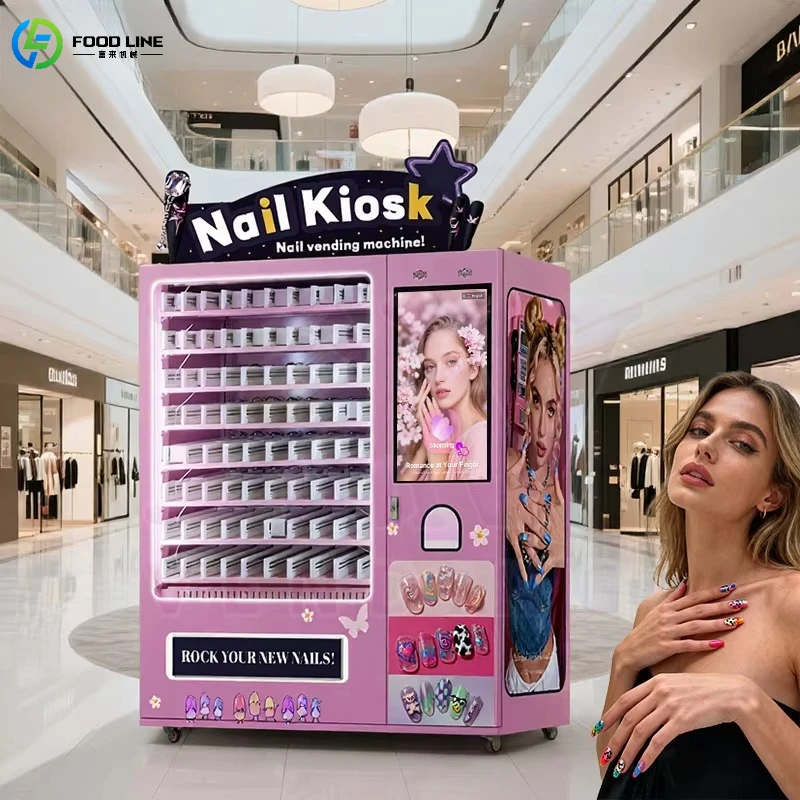 

Customized Commercial Automatic Nail Vending Machine Touchscreen Display Coin Payment Remote Monitoring for Multi-Language