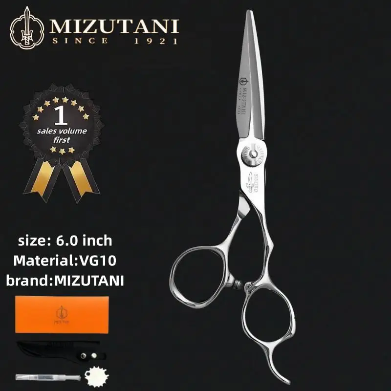 

MIZUTANI barber Scissors professional hairdressing scissors 6.0 Inch scissors VG10 material High end salon Hair cutting scissors