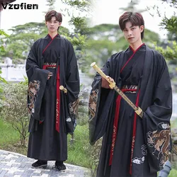 Ancient Chinese Hanfu Men Costume Traditional Han Dynasty Embroidery Hanfu Robe Tang Suit Performance Outfit Halloween Cosplay