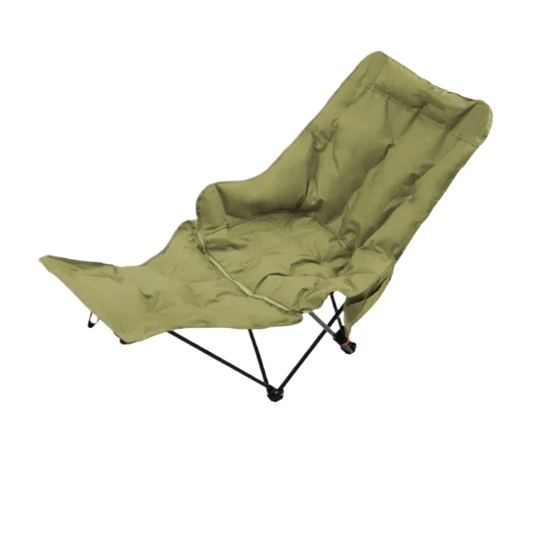 For Outdoor Folding Chair, Portable Cotton Moon Chair with Leg Drag, Four-gear Adjustable Office Lunch Lounge Chair