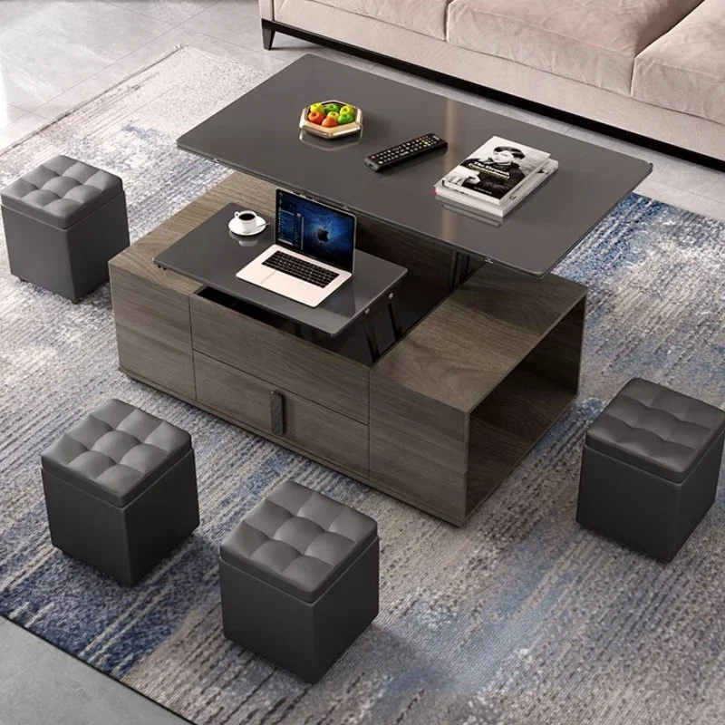 Branco minimalista Kaffee Tische Móveis, Living Luxury Coffee Table, Organizador moderno, Mesa Lateral, Mesa de café móvel