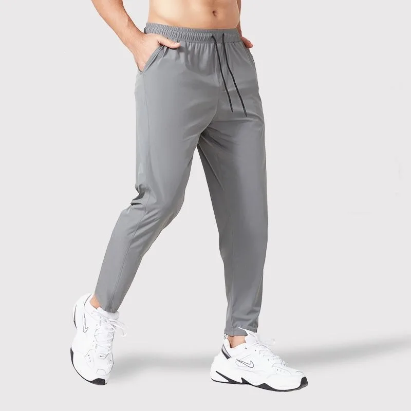 Spring Autumn Men Tracksuit Sport Pants Loose Elastic Waist Quick Dry Training Solid Joggers Breathable Casual Straight Trousers