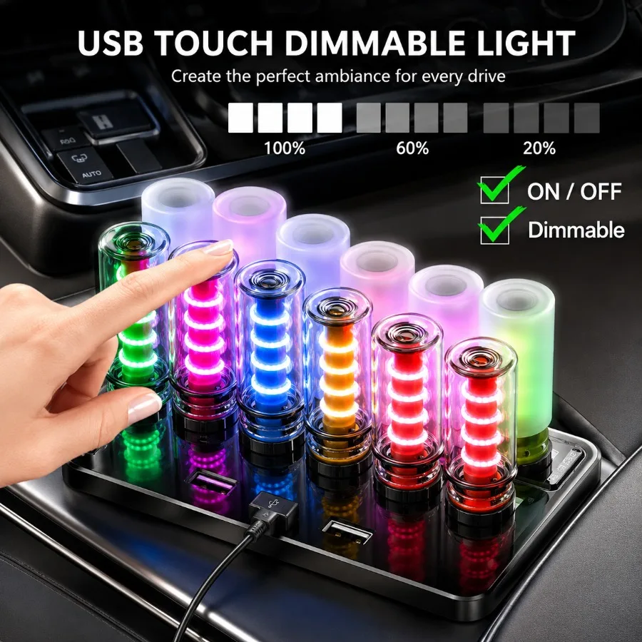 Transparent/Frosted Dimmable Touch Control 5V USB LED Filament Glass Book Light Car Home Room PC Festival Decoration Night Light