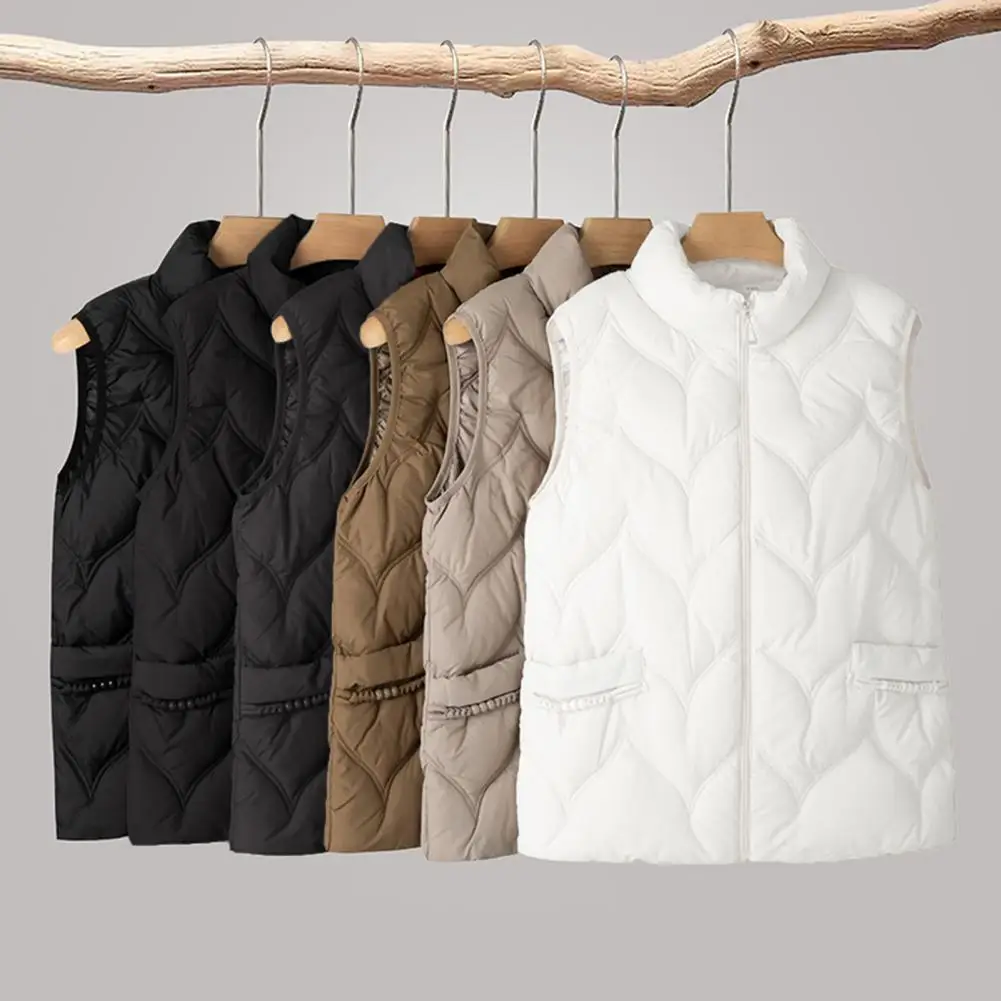 

Утепленный жилет на молнии с воротником-стойкой, зимний жилет-куртка, утепленный жилет с воротником-стойкой, плотная ветрозащитная верхняя одежда, зимняя куртка