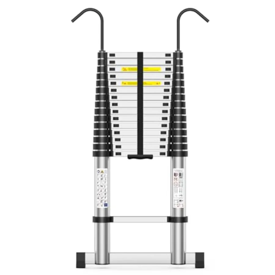 

20.5FT Extension Ladder Heavy Duty 330lbs Max Capacity Aluminum Multi-Purpose Collapsible Ladder with Stable Hook and Balancing