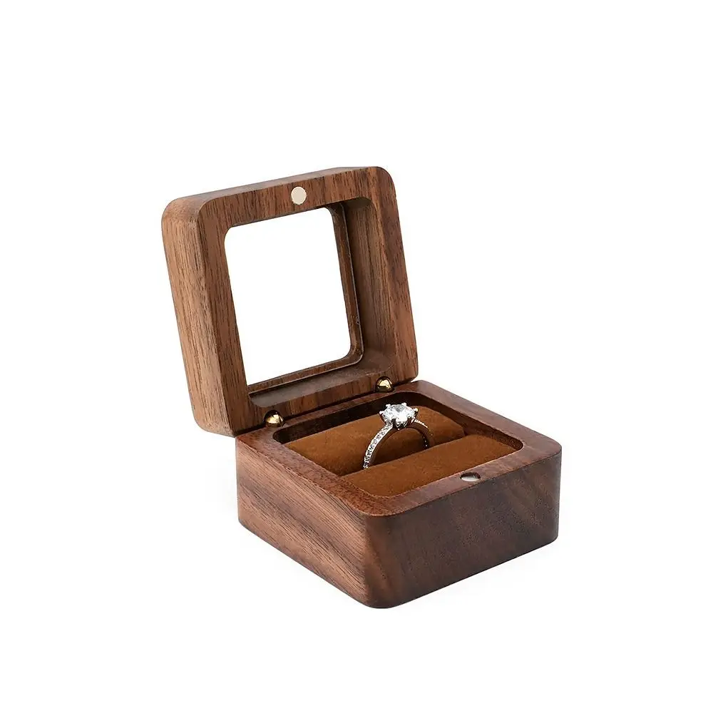Love Gift Wooden Gifts Case Jewelry Box Ring Storage Box Storage Holder Lover Ring Display Box