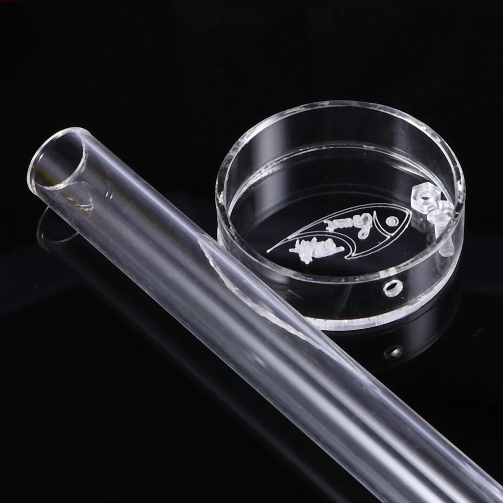 

2x27cm Acrylic Shrimp Feed Tube Transparent Shrimp Feeding System with 80mm Feeding Basin Leak-Proof Fish Tank Tube