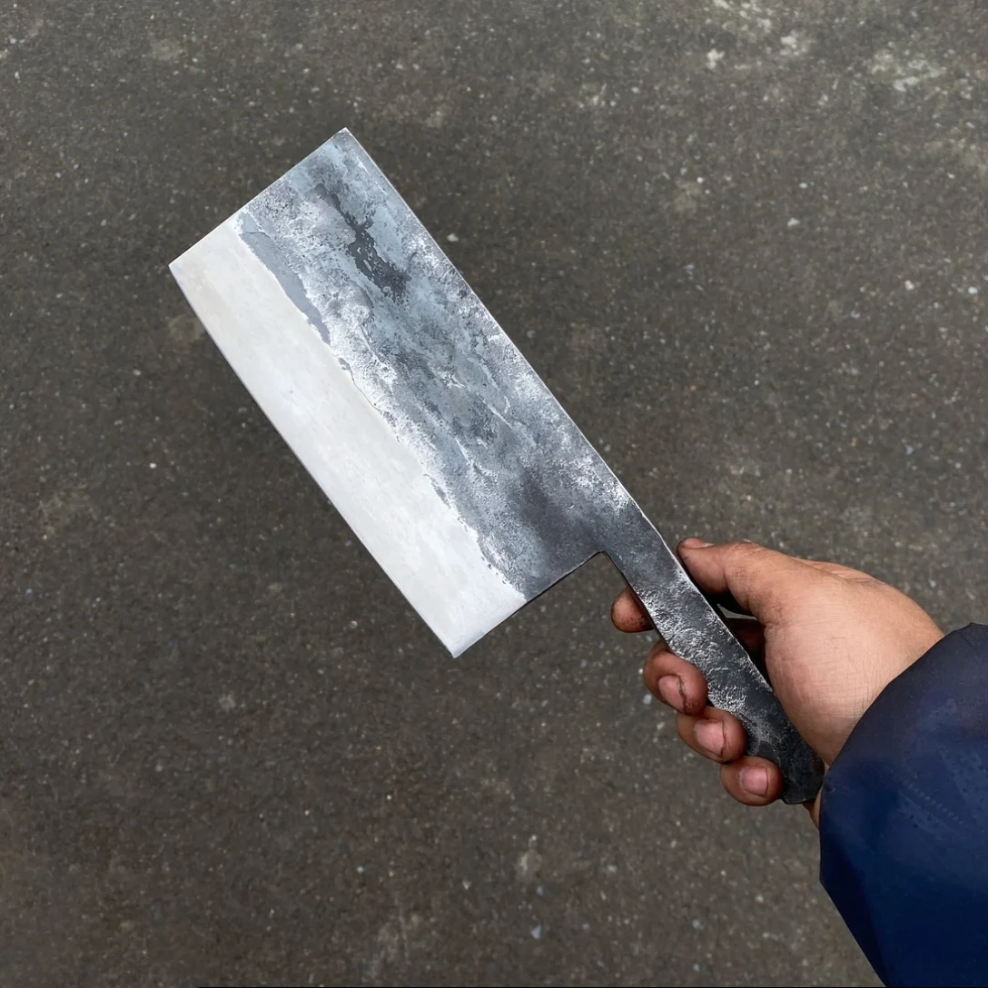 

8 Inch Chopper Knife Handmade Forged Spring Steel Blade Ebony Handle Chop Cleaver All-in-one Kitchen Knife Meat Poultry Tools