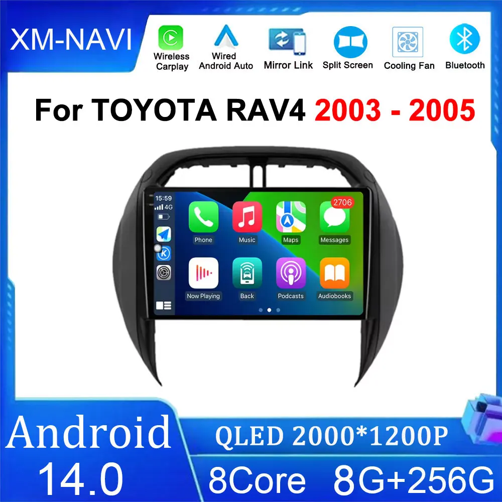 

For TOYOTA RAV4 2003 - 2005 Android 14 Auto Radio DSP Carplay GPS Navigation Multimedia Video Player Stereo Car play 2din DVD